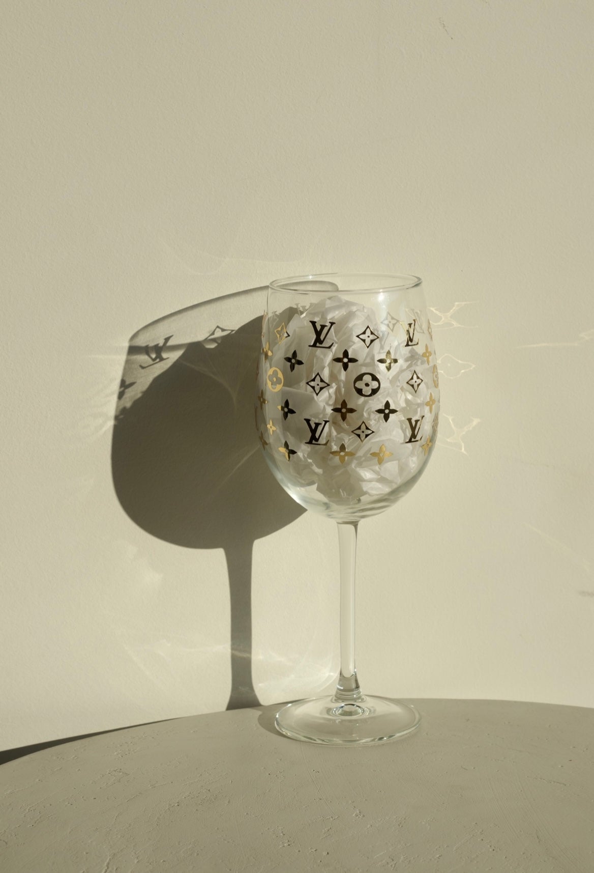 Custom LV monogram Wine Glass Cups