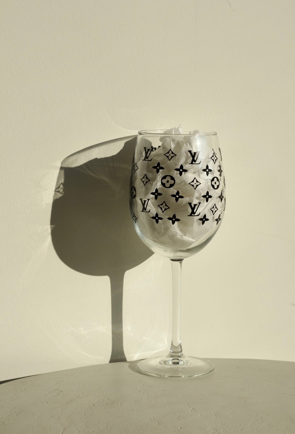 Custom LV monogram Wine Glass Cups