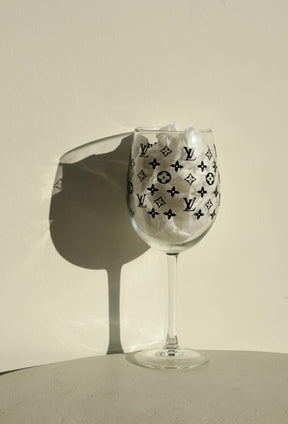 Custom LV monogram Wine Glass Cups