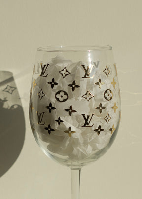 Custom LV monogram Wine Glass Cups
