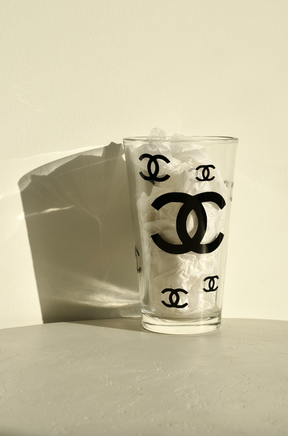 Custom Chanel High Glass Tumbler (2 Design patterns in one cup)